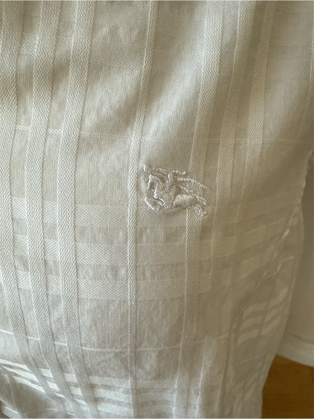 Burberry London White Jacquard Nova Check Button Up Shirt Medium - Picture 2 of 12